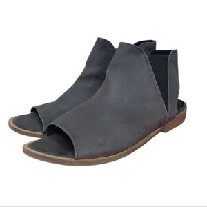 Anthropologie Ciara Gray Leather Open Toe Sling Back Ankle Bootie Sandal Size 10